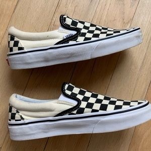 Cream checkered vans